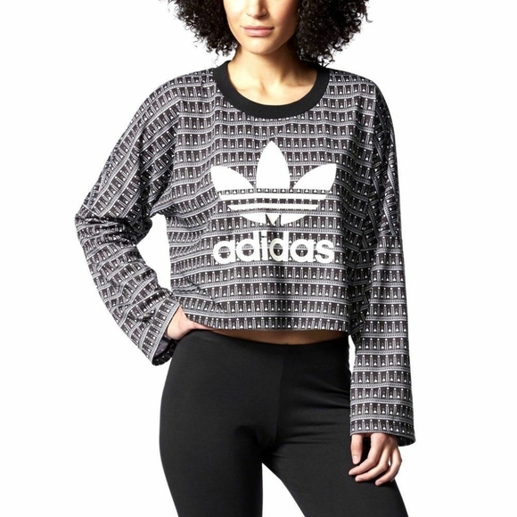 Adidas VEUC Originals Pavao Crop Sweatshirt - Picture 3 of 8